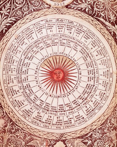 Darstellung der Sonne. Horoskoptafel aus „Libro delle sorti“ von Lorenzo Spirito Gualtieri von Unknown artist