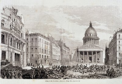 Revolution von 1848: Angriff auf das Pantheon am 24. Juni 1848 - in „Zeitgenössische Volksgeschichte“ von Unknown artist