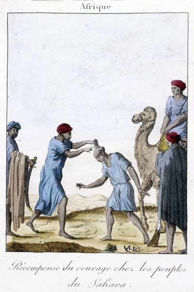 Belohnung für Mut unter den Völkern der Sahara - Gravur von Unknown artist