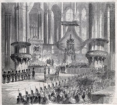 Risorgimento - Feier des Te Deum im Mailänder Dom in Anwesenheit der Könige von Italien und Frankreich von Unknown artist