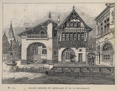 Römisches Haus des Mittelalters und der Renaissance - Gravur von 1889 in „Histoire de l