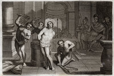Royaumont-Bibel, Neues Testament: Geißelung von Jesus Christus. Illustration von 1811. von Unknown artist