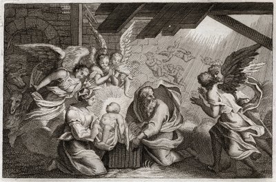Bibel von Royaumont, Neues Testament: Die Geburt Christi. Illustration von 1811 von Unknown artist