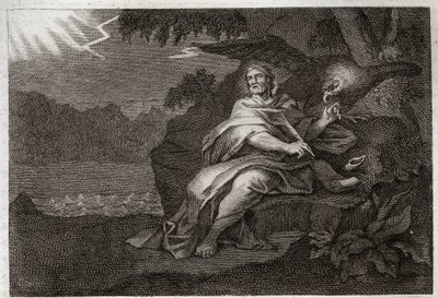 Bibel von Royaumont, Neues Testament: Der Evangelist Johannes mit dem Adler. Illustration von 1811. von Unknown artist