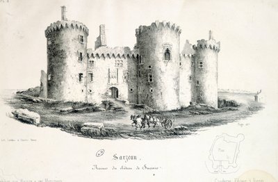 Ruinen des Schlosses von Sucinio in Sarzeau (Morbihan) - Gravur von Unknown artist