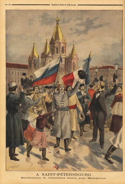 Russische Freiwillige in Sankt Petersburg für die französische Expedition nach Madagaskar von Unknown artist