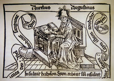 Heiliger Augustinus, aus „De civitate dei“ (Die Stadt Gottes) von Heiliger Augustinus von Hippo (354-430) von Unknown artist
