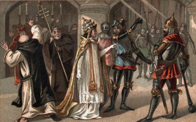 Sciarra Colonna schlägt Papst Bonifatius VIII. ins Gesicht von Unknown artist