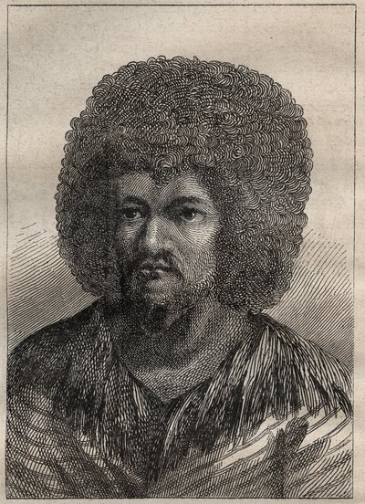 Zweite Reise (1772-1775) von Kapitän James Cook (1728-1779): Porträt von O-Too (O Too), König von Tahiti - Illustration aus „Die großen Seefahrer des 18. Jahrhunderts“ von Unknown artist