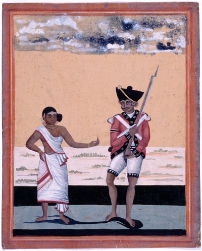 Sepoy der Madras Native Infantry und seine Frau von Unknown artist