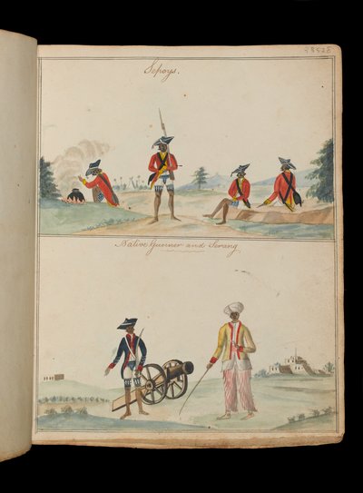 Sepoys, ein einheimischer Kanonier und ein Serang (Bootsmann) von Unknown artist