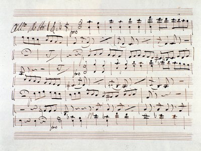 Partitur für Ali Baba, Oper von Luigi Cherubini von Unknown artist