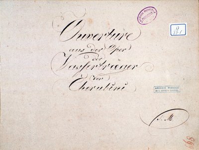 Noten von Die zwei Tage (Ouvertüre), Oper von Luigi Cherubini von Unknown artist