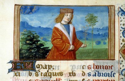Zeichen der Zwillinge und Mann auf dem Feld - Miniatur, Mittelalter von Unknown artist
