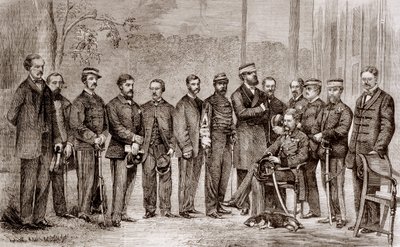 Sir James Hope Grant (1808-1875), ein britischer Soldat und sein Stab während des Zweiten Opiumkriegs, der von 1856 bis 1860 dauerte von Unknown artist