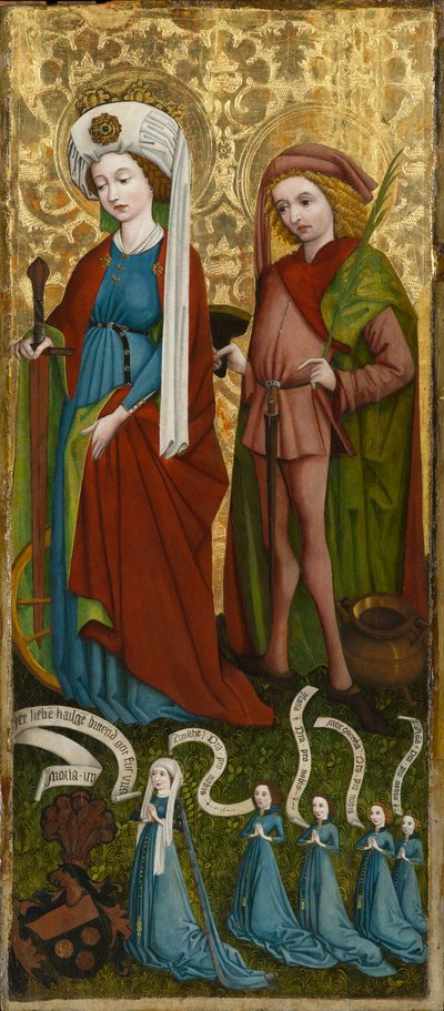 St. Katharina und St. Vitus mit Anna von Freiberg und ihren Töchtern von Unknown artist