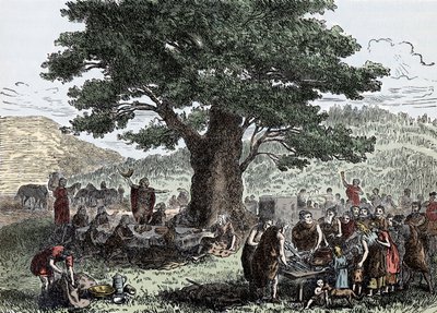 Teutonen genießen die Feiertage - Stich aus dem späten 19. Jahrhundert von Unknown artist