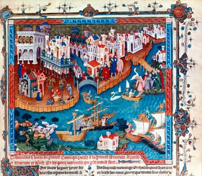 Der venezianische Entdecker Marco Polo verließ 1271 die Stadt Venedig mit seinem Vater und Onkel: Er reiste in den Fernen Osten und nahm die Seidenstraße von Unknown artist