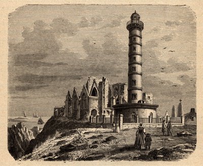 Die Abtei Saint Mathieu de Fine Terre - Bretonische Abtei - Abbaye Saint-Mathieu de Fine-Terre - Gravur in „PATRIE“ - DESCRIPTION PICTURESQUE DE LA FRANCE EN 6 VOLUMES BY LUCIEN HUARD - Ende 19. Jahrhundert von Unknown artist