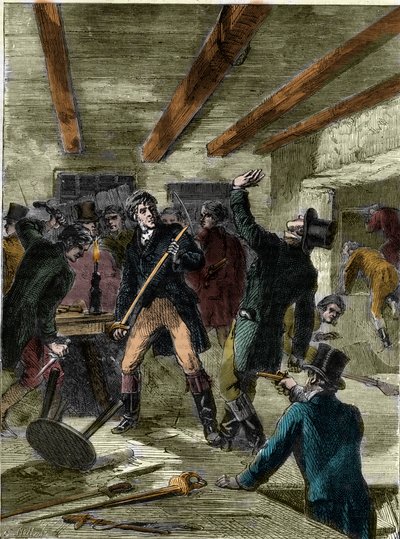 Die Verhaftung der Cato Street Verschwörer (Gravur) - „Die Cato Street Verschwörer...“ (Cato Street Conspiracy) von Unknown artist