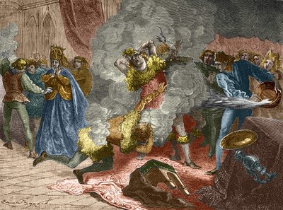 Der Ball der Wilden: König verkleidet sich und kettet sich an vier Höflinge von Unknown artist