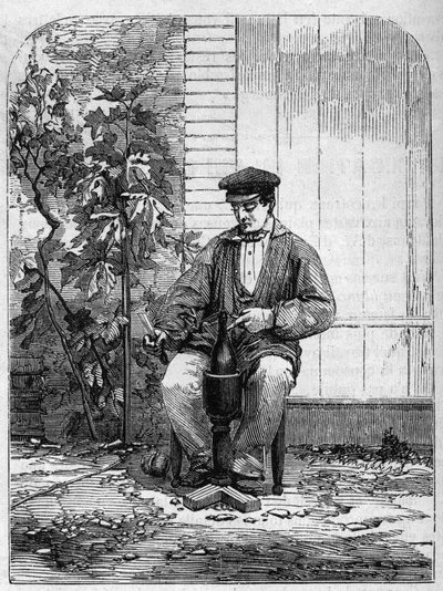 Die Abfüllung von Champagnerwein. Gravur von 1864 von Unknown artist