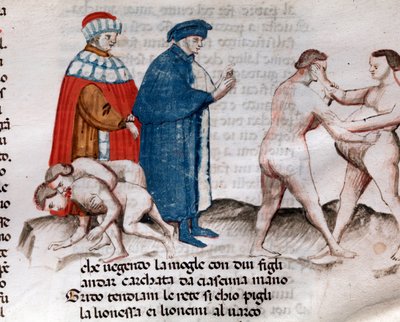 Die Fälscher (Gesang 30 der Hölle, in der Göttlichen Komödie - Miniatur) von Unknown artist