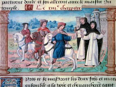 Die Abreisen der Brüder Nicolo und Matteo Polo, Vater und Onkel des jungen Marco Polo, um 1271 von Unknown artist