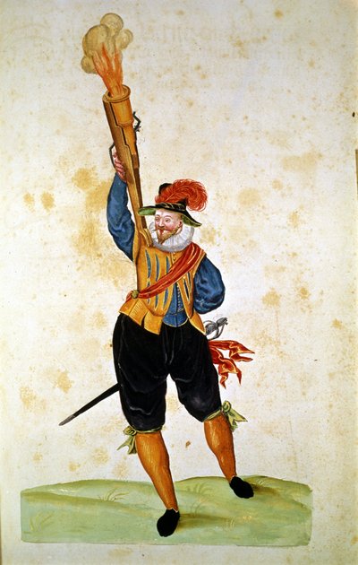 Die ersten Feuerwaffen: aus dem „Handbuch der Pyrotechnik, Waffen und Befestigungen“ von Unknown artist