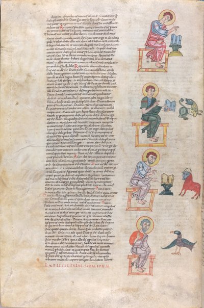 Die vier Evangelisten mit ihren Symbolen: Matthäus, Lukas, Markus, Johannes von Unknown artist