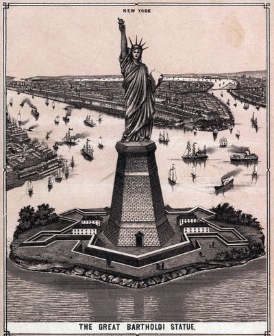 Die große Bartholdi-Statue in New York, USA in „Die Welt illustriert 168 Ansichten“ von Unknown artist