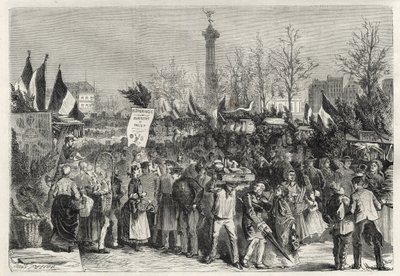 Der Schinkenmarkt am Boulevard Bourdon in Paris (Place de la Bastille) - 1868 von Unknown artist
