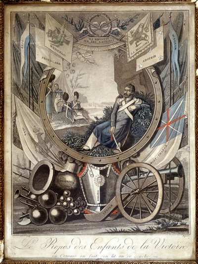 Die Ruhe der Kinder des Sieges: Allegorie über die Soldaten des Napoleonischen Krieges, 19. Jahrhundert von Unknown artist