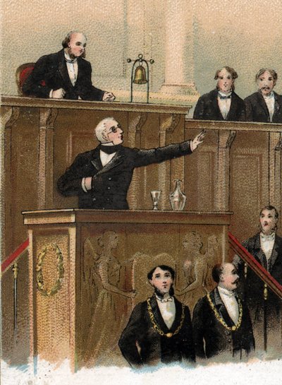 Es bleibt nur ein Fehler übrig, Adolphe Thiers (1797-1877) in den Gesetzgebenden Körper zu berufen, der die Ereignisse von 1870 vorhersagt, 3. Mai 1866 von Unknown artist