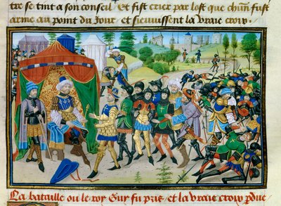 Dritter Kreuzzug: Der Verlust des Wahren Kreuzes während der Schlacht von Hattin am 4. Juli 1187 von Unknown artist
