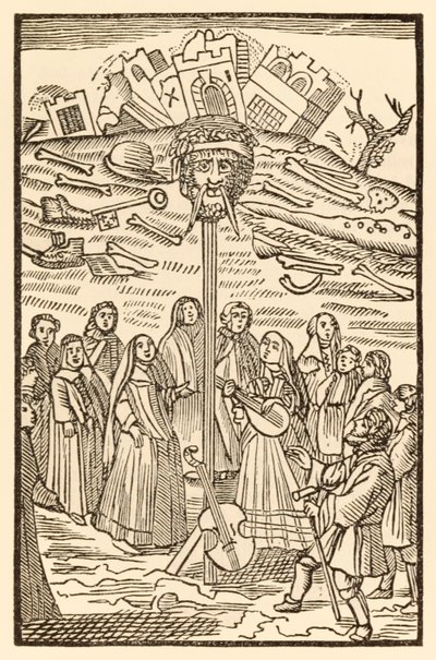 Obwohl die Burg des Zweifels zerstört ist und der Riese Verzweiflung seinen Kopf verloren hat aus Der Pilgerreise von dieser Welt in die zukünftige Welt von John Bunyan von Unknown