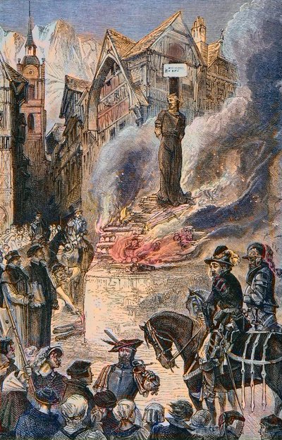 Folterung von Michel Servet in Genf (1511-1553) - Gravur von Unknown artist