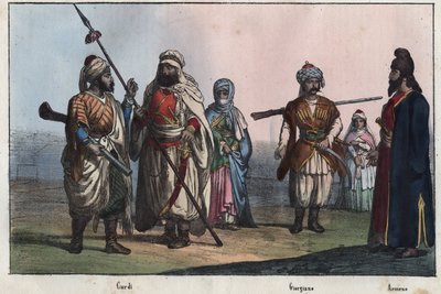 Traditionelle kurdische Kostüme - Georgisch - Armenisch von Unknown artist