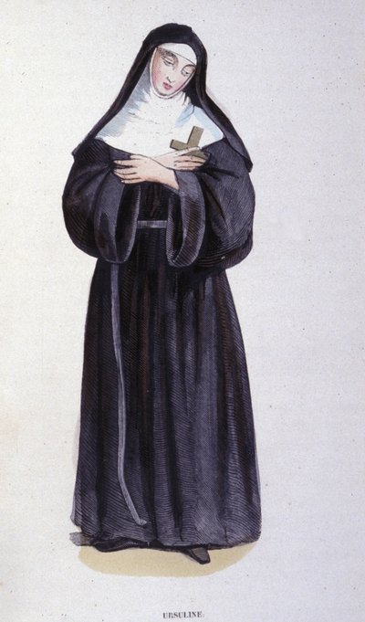 Ursuline. Stich aus einem Album über religiöse Orden, Paris von Unknown artist