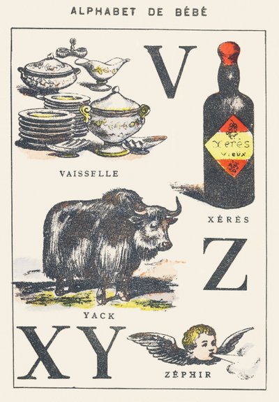 V X Y Z: Geschirr, Xeres, Yak, Zephir von Unknown artist