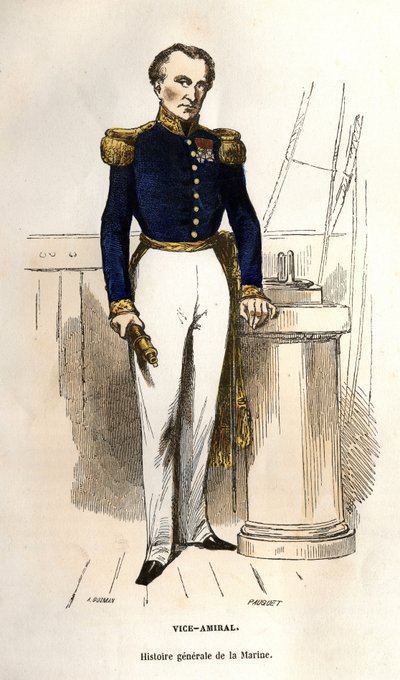 Vizeadmiral. In „General History of the Navy“ von Van Tenac. von Unknown artist