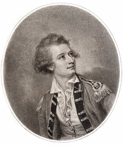 Vicente Lunardi, ein italienischer Aeronaut, der am 14. September 1784 den ersten Ballonaufstieg in England machte. Gravur aus dem späten 18. Jahrhundert. von Unknown artist