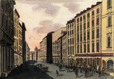 Ansicht der Kohlmarktstraße in Wien, Österreich. Gravur von 1820 von Unknown artist