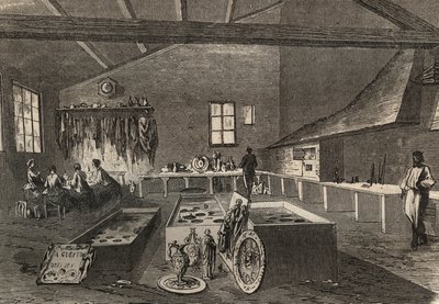 Ansicht der Galvanisierungswerkstätten von Herrn Gueyton. von Unknown artist