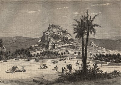 Ansicht von Oued el Golea (El Menia oder El Menea, früher El Golea) in Algerien im Süden der Provinz Oran Ende des 19. Jahrhunderts (Stich) von Unknown artist