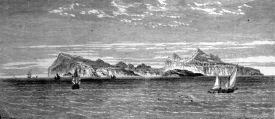 Ansicht der Insel Procida vor Neapel. Gravur aus dem 19. Jahrhundert. von Unknown artist