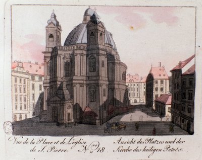 Ansicht des Petersplatzes in Wien, Österreich. von Unknown artist