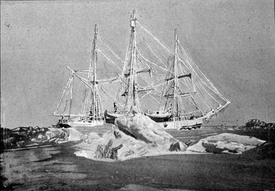 Ansicht des belgischen Forschungsschiffs „Belgica“, das in den antarktischen Expeditionen verwendet wurde, im Eis gefangen von Unknown artist