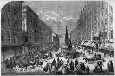 Ansicht des Grabens in Wien, Österreich. Gravur in „The Illustrious Universe“ von Unknown artist
