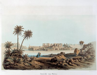 Ansicht der Insel Philae in Ägypten. 19. Jahrhundert Paris, Collège de France von Unknown artist